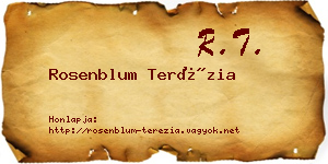 Rosenblum Terézia névjegykártya